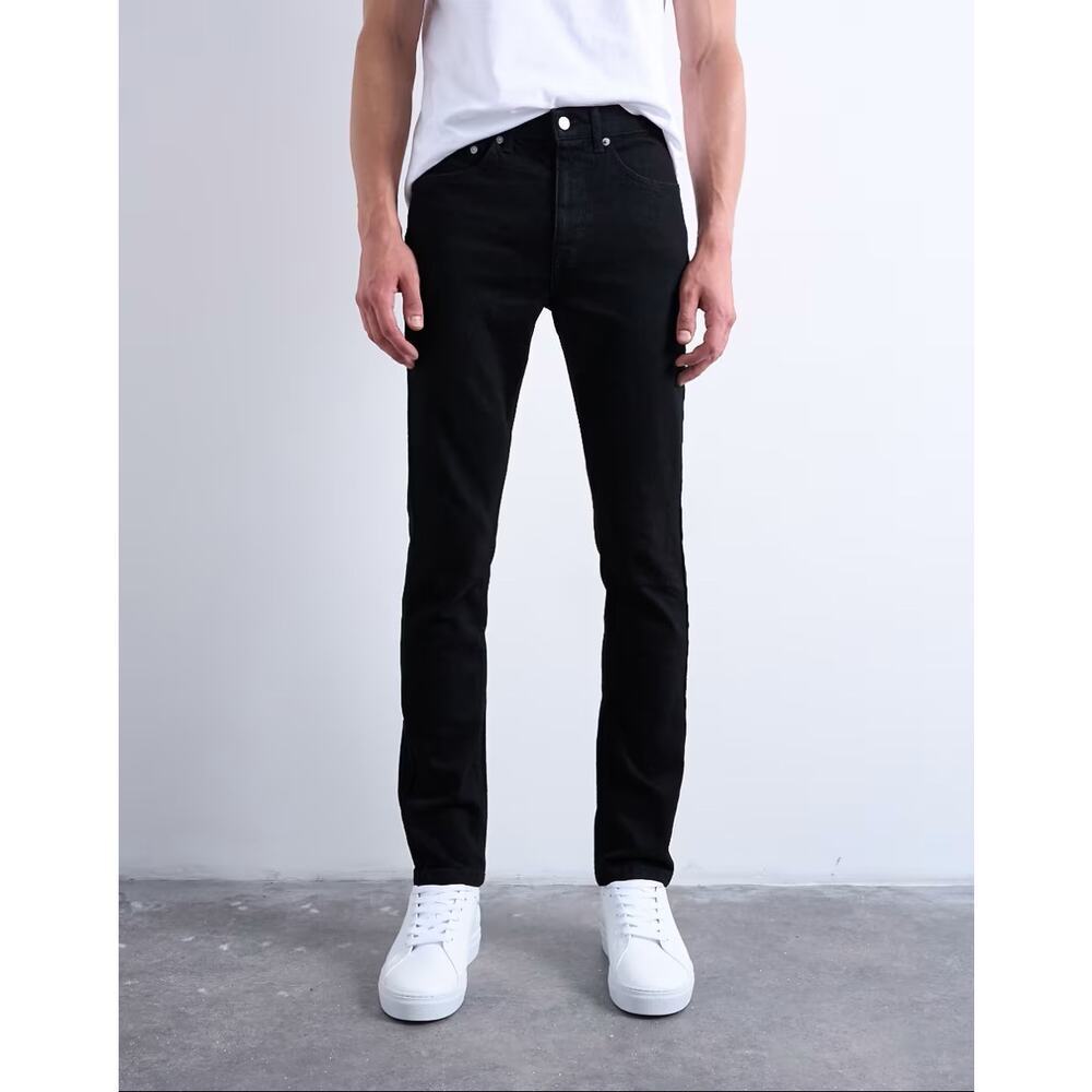 Topman Stretch Skinny Fit Jeans Dark Wash Denim Black NWT Mens 36 x 32